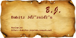 Babitz Józsiás névjegykártya